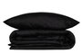 L'essentiel linge de maison Juego de funda de edredón de satén de algodón, Negro, Doble